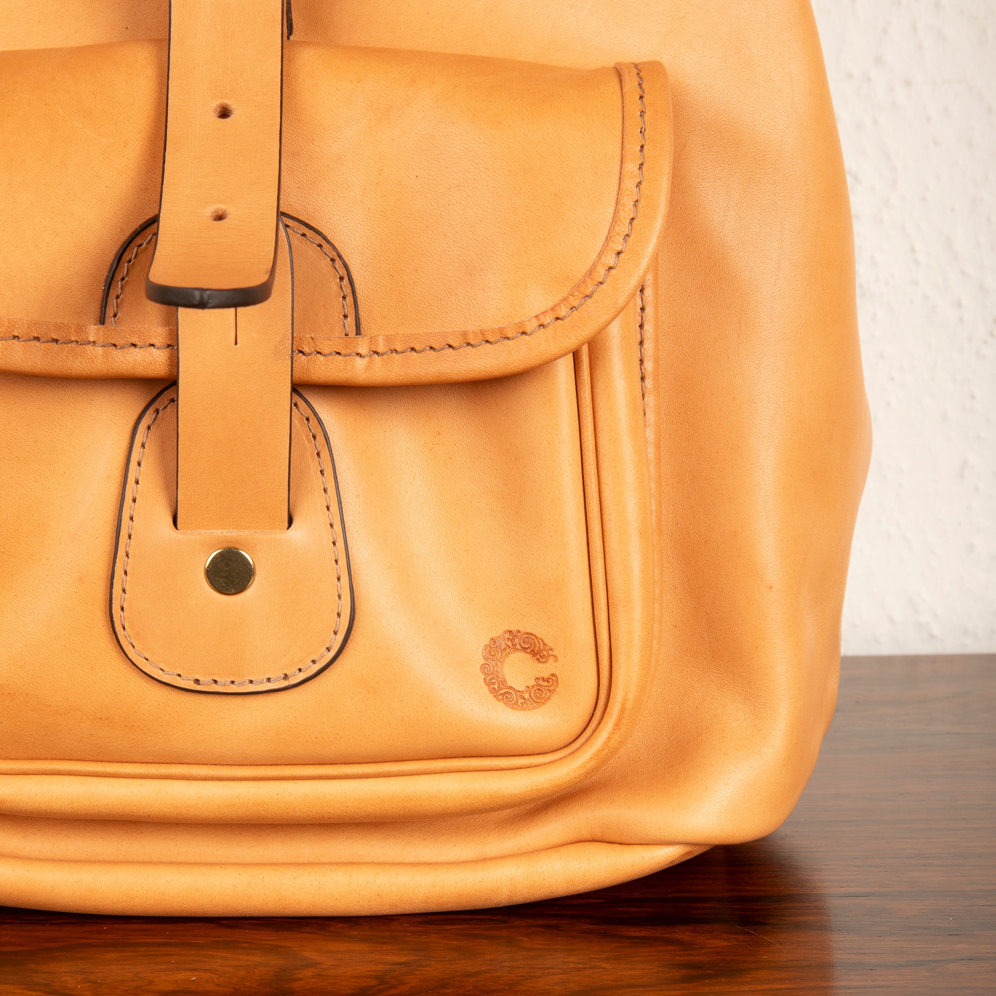 Croots Vegetable Tanned Leather Rucksack Natural