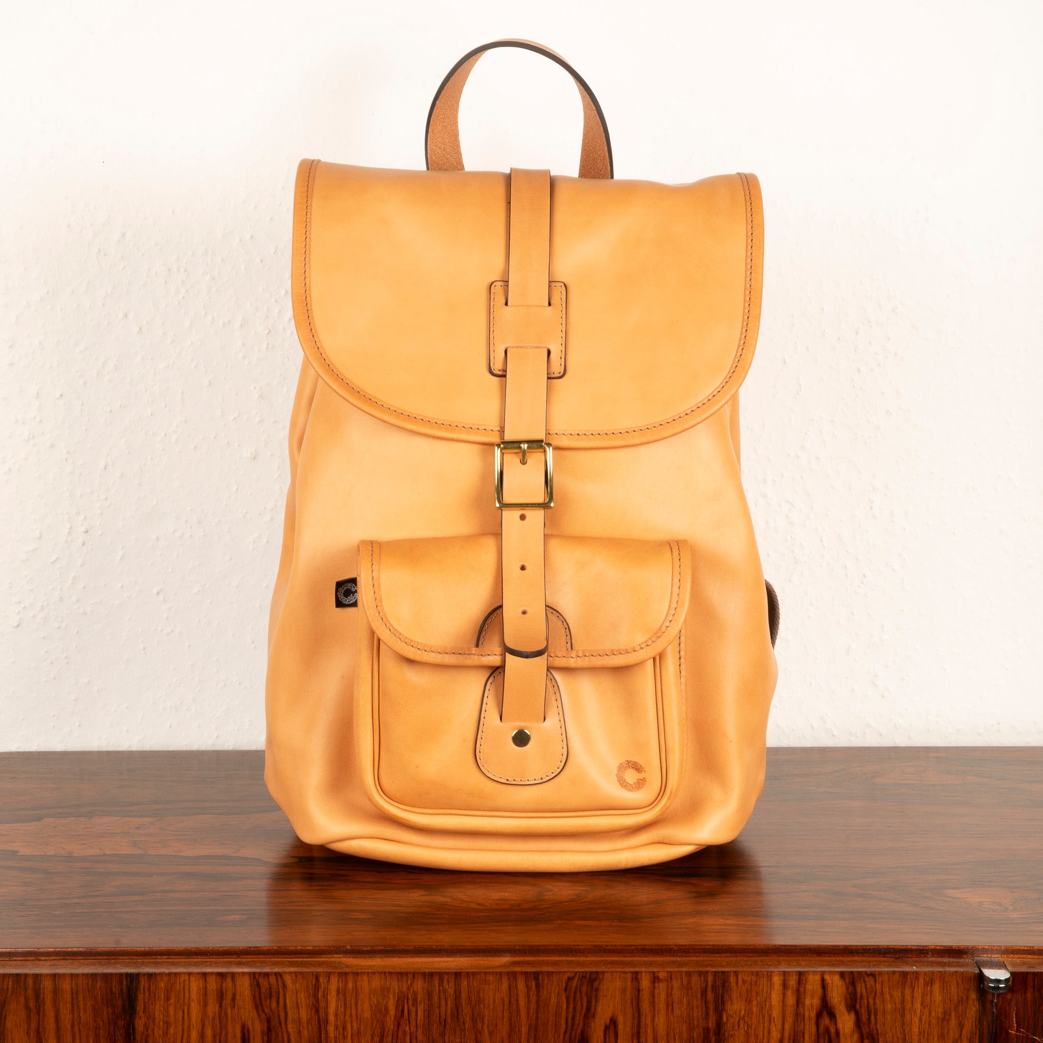 Croots Vegetable Tanned Leather Rucksack Natural