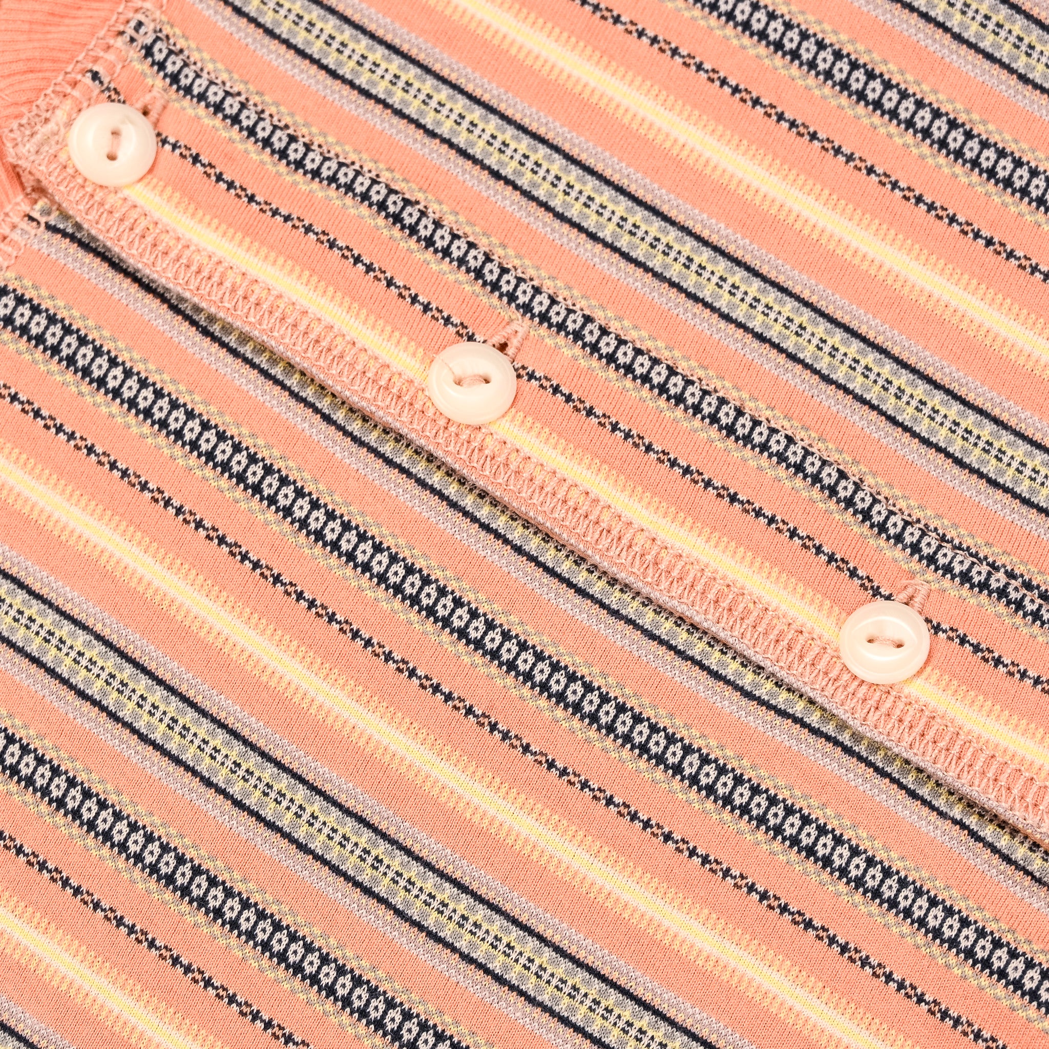 RRL Rufus Jacquard Henley Shirt Striped