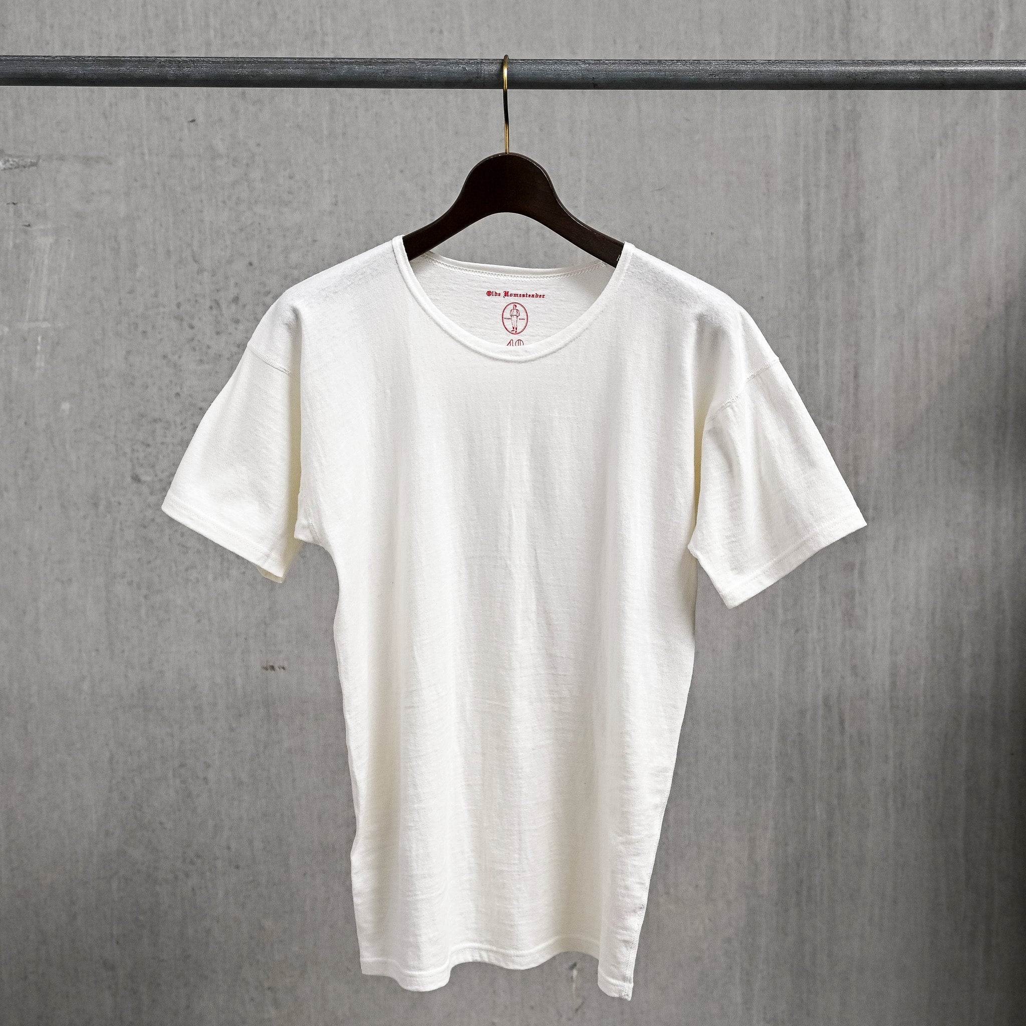 Olde Homesteader Extrafine Rustic Jersey Crew Neck Off White