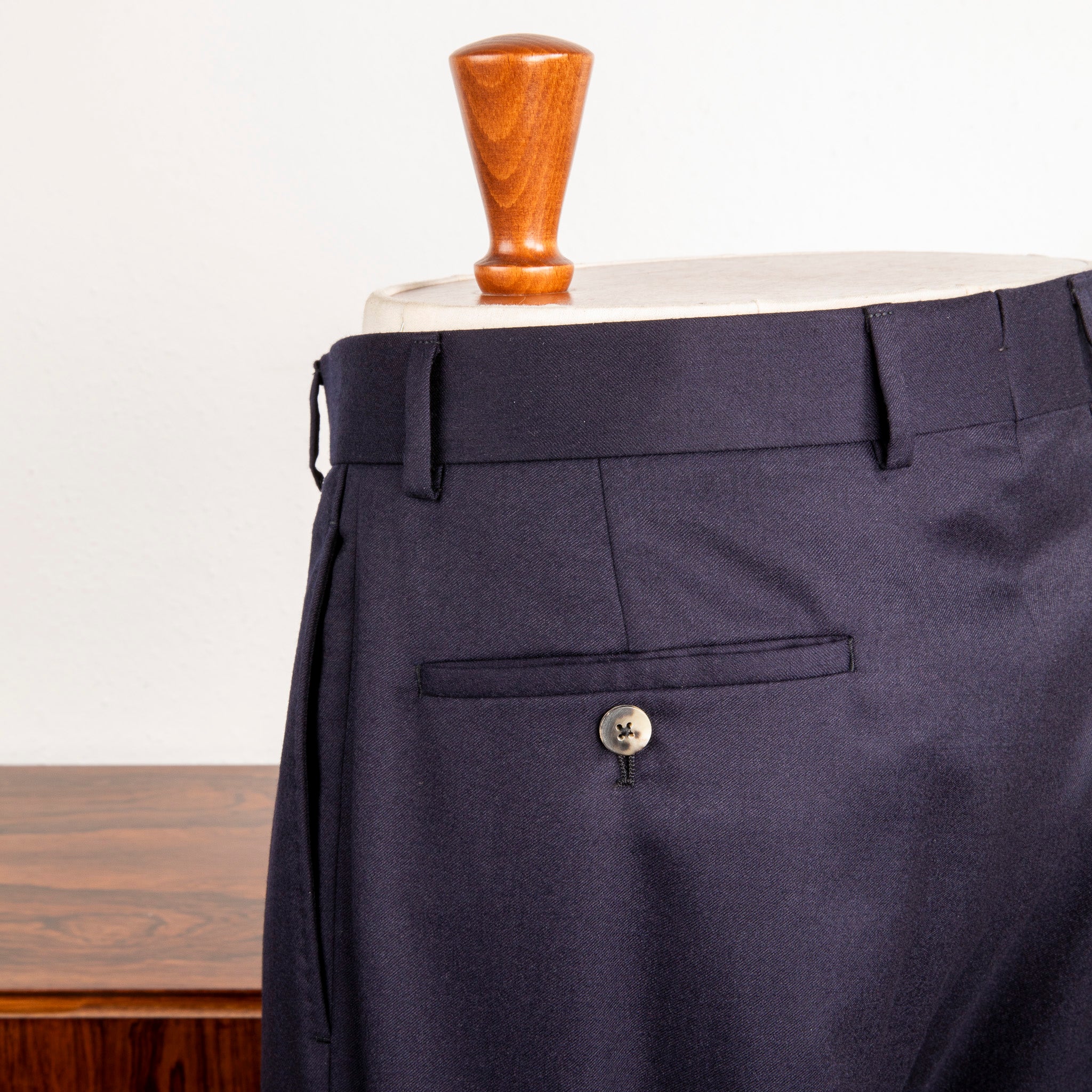 Caruso Pantaloni Super 120&#39;s Flannel Blu Notte