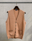 Drumohr Cashmere Gillet con Bottoni Sabbia