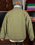 Orslow Vintage Washed Coach Jacket With Fleece Lining Dark Olive