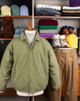 Orslow Vintage Washed Coach Jacket With Fleece Lining Dark Olive