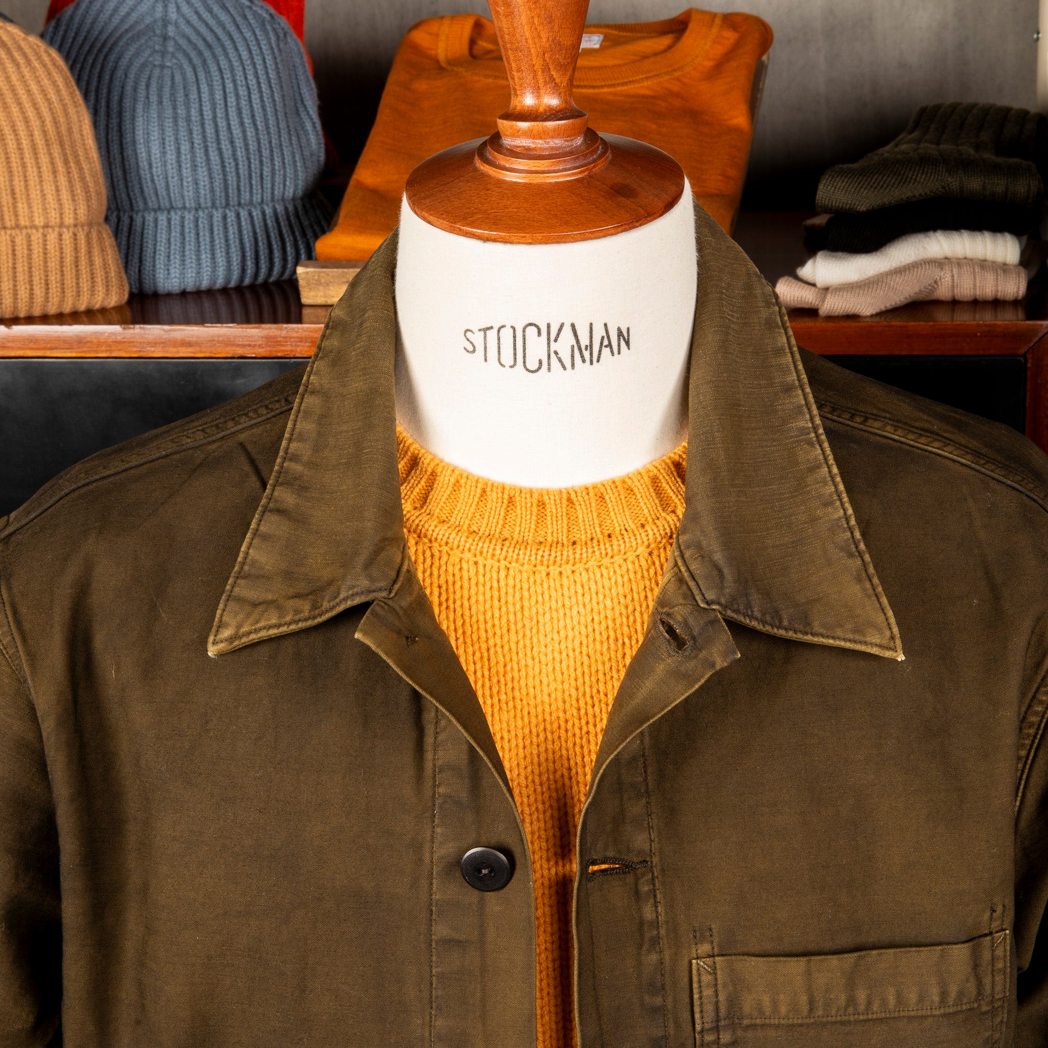 RRL Asher Jacket Reverse Sateen Washed Brown – Frans Boone Store