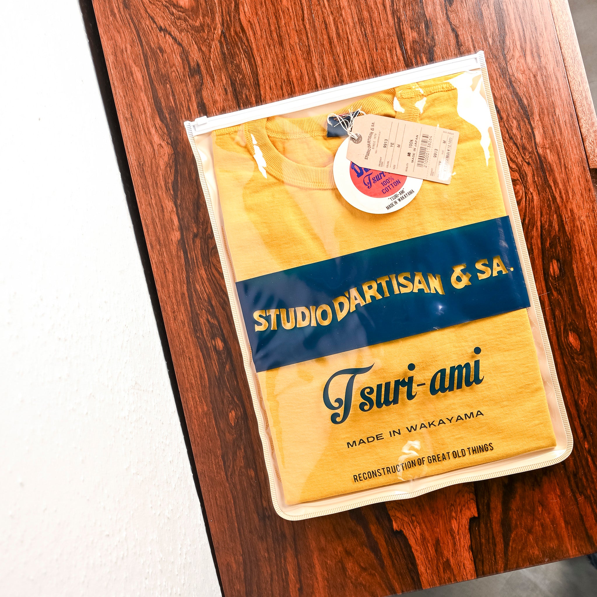 Studio D'Artisan 9913 Tsuri-Ami Loopwheel Pack Tee Yellow – Frans