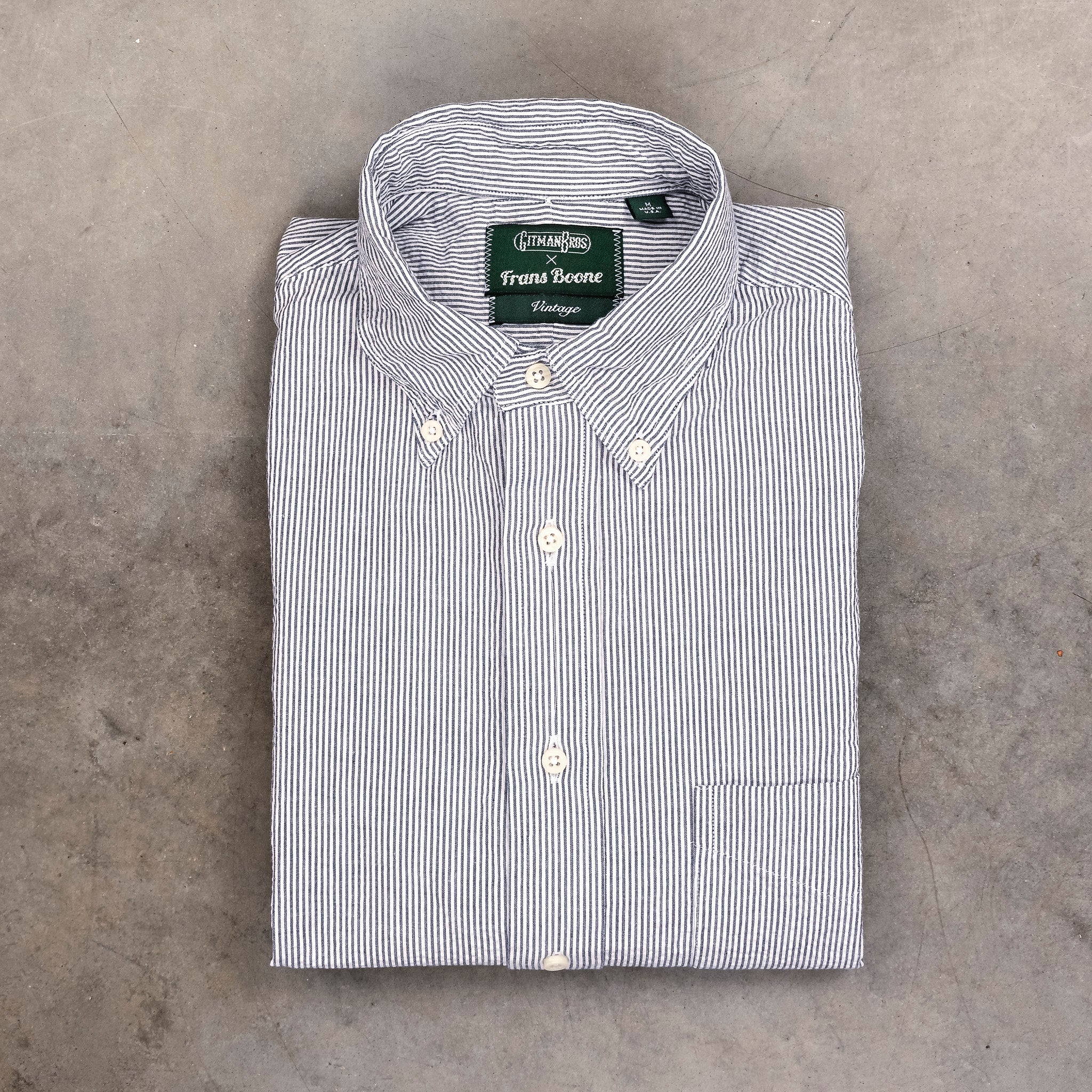 namnamnaさん Gitman Vintage x Frans Boone Japanese Woven Stripe Seersucker Navy