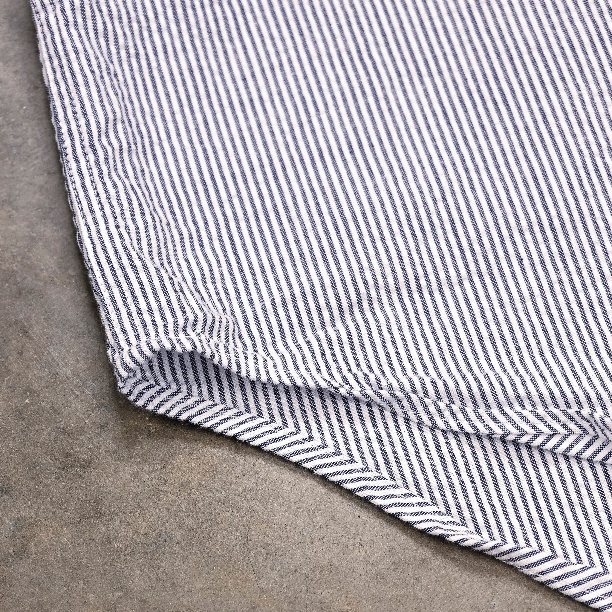 Gitman Vintage x Frans Boone Japanese Woven Stripe Seersucker Navy