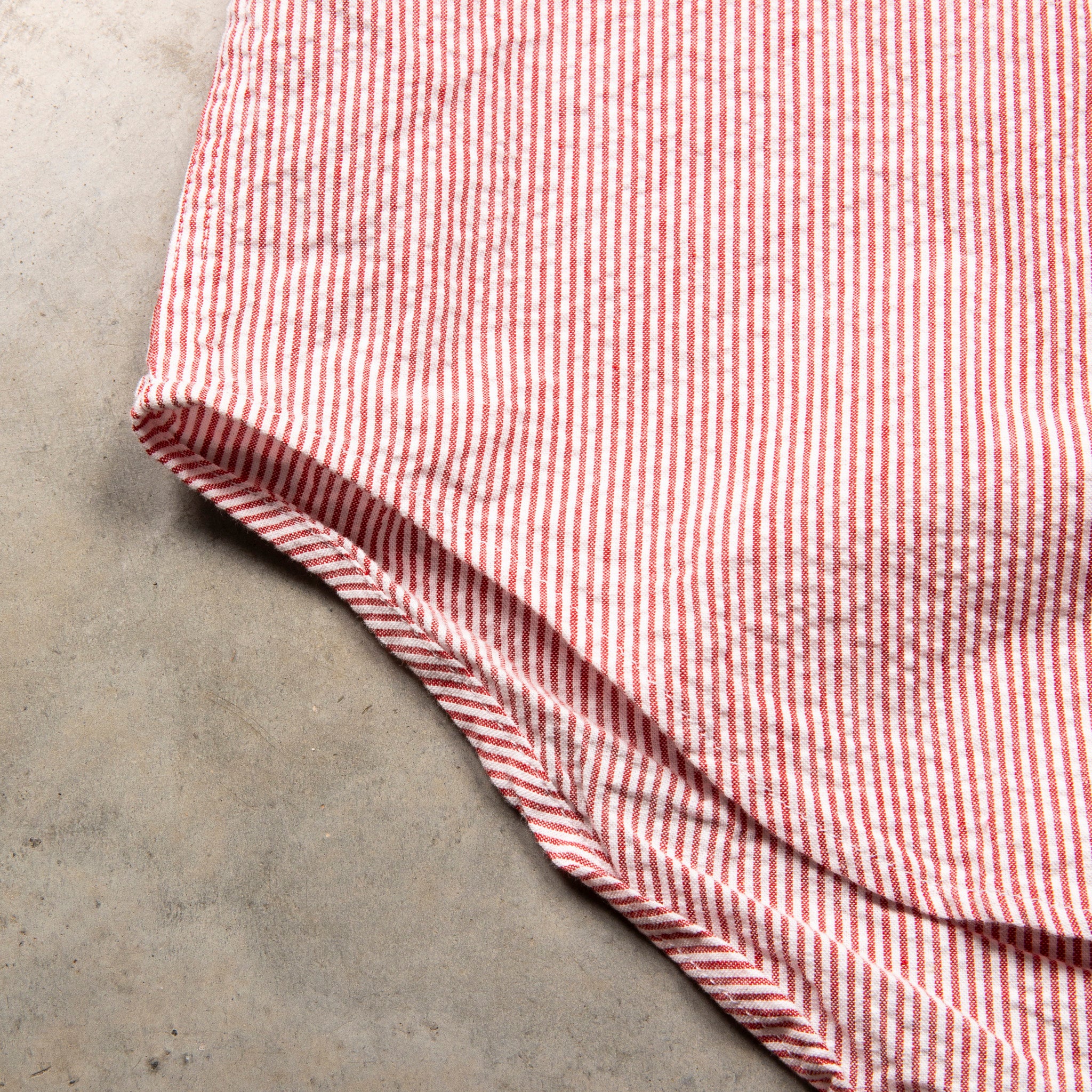Gitman Vintage x Frans Boone Japanese Woven Stripe Seersucker Medium Red