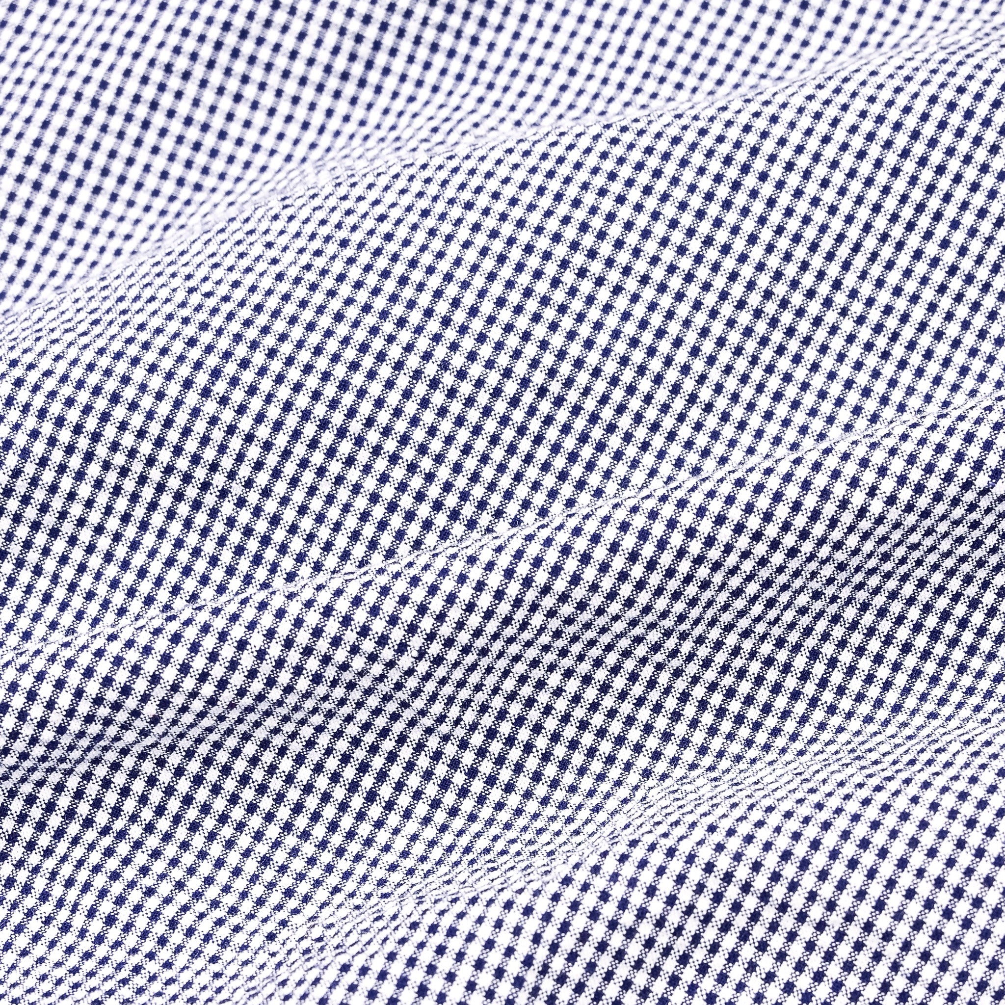 Gitman Vintage x Frans Boone Japanese Woven Vichy Seersucker Navy