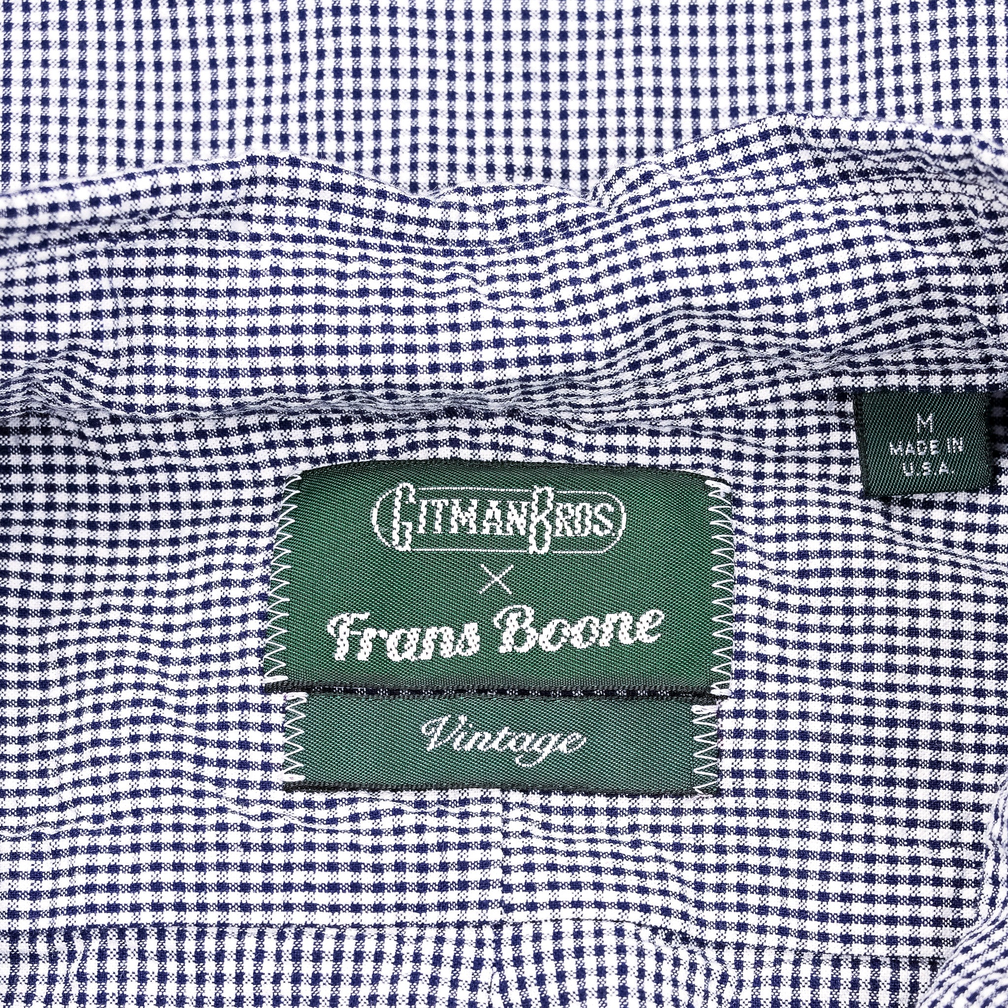 Gitman Vintage x Frans Boone Japanese Woven Vichy Seersucker Navy
