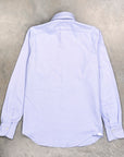 Finamore Tokyo Shirt Washed Oxford Sergio Collar in Midblue