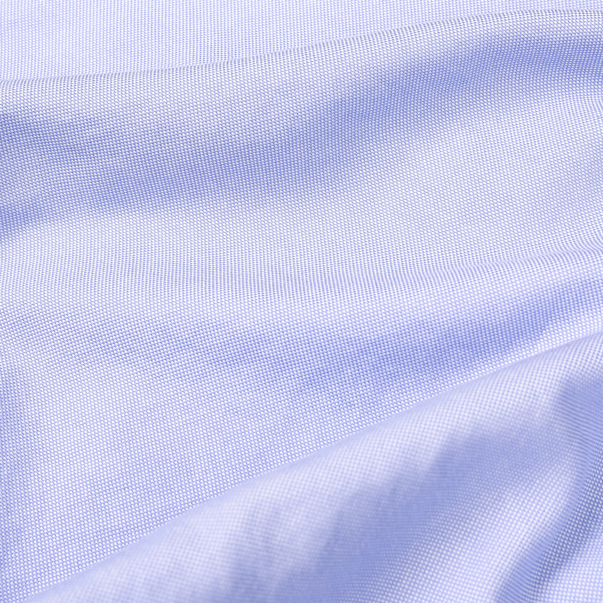 Finamore Gaeta Shirt Washed Oxford Sergio Collar in Midblue