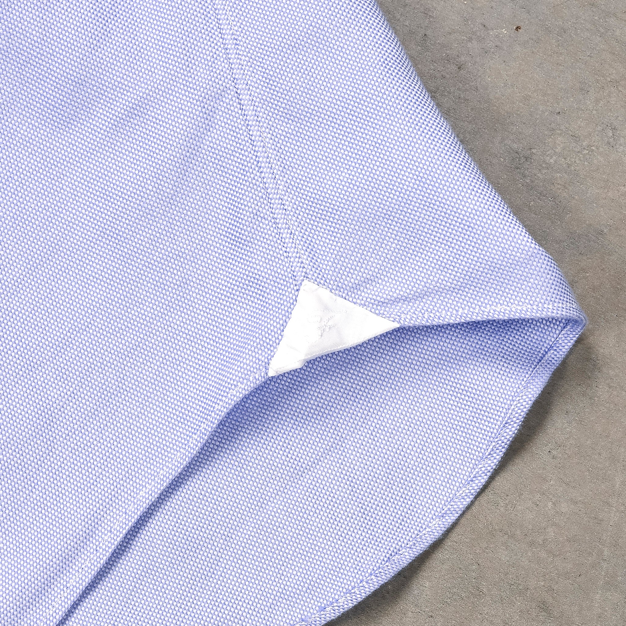 Finamore Gaeta Shirt Washed Oxford Sergio Collar in Midblue