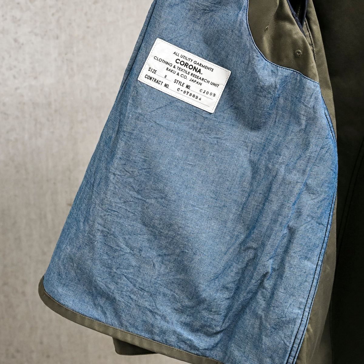 The Corona Utility CJ003 Sherry Jacket Militairy Back Sateen Olive