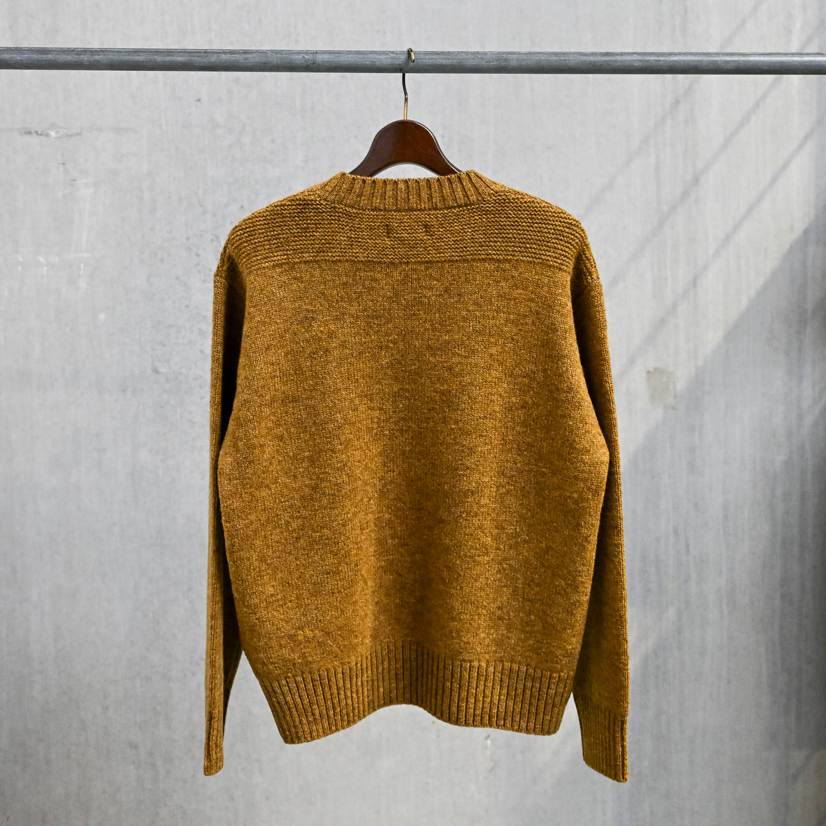 The Corona Utility KN001 Navy Crew Shetland Wool Gold
