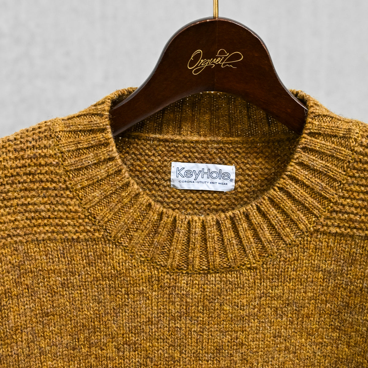 The Corona Utility KN001 Navy Crew Shetland Wool Gold