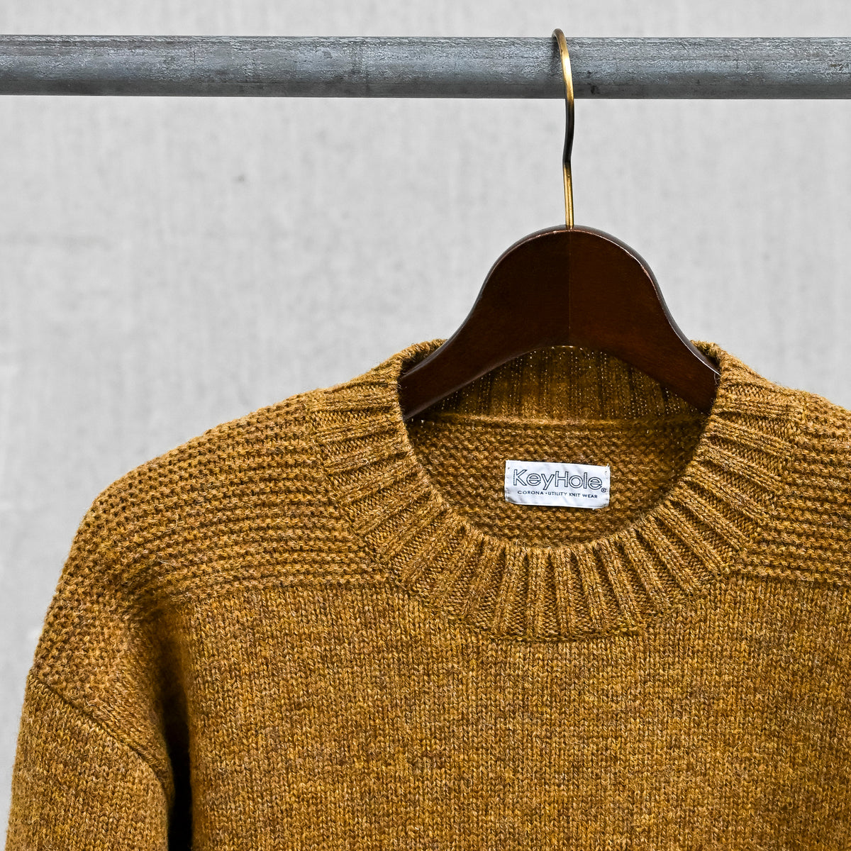 The Corona Utility KN001 Navy Crew Shetland Wool Gold