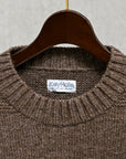 The Corona Utility KN001 Navy Crew Shetland Wool Mocha