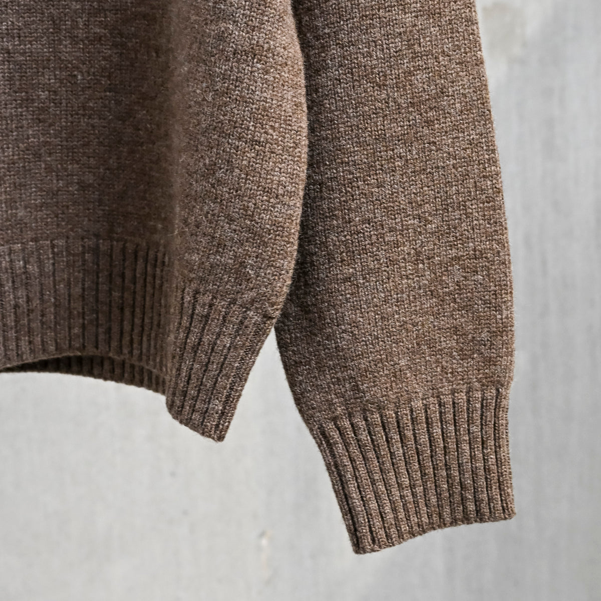 The Corona Utility KN001 Navy Crew Shetland Wool Mocha