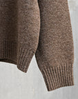 The Corona Utility KN001 Navy Crew Shetland Wool Mocha