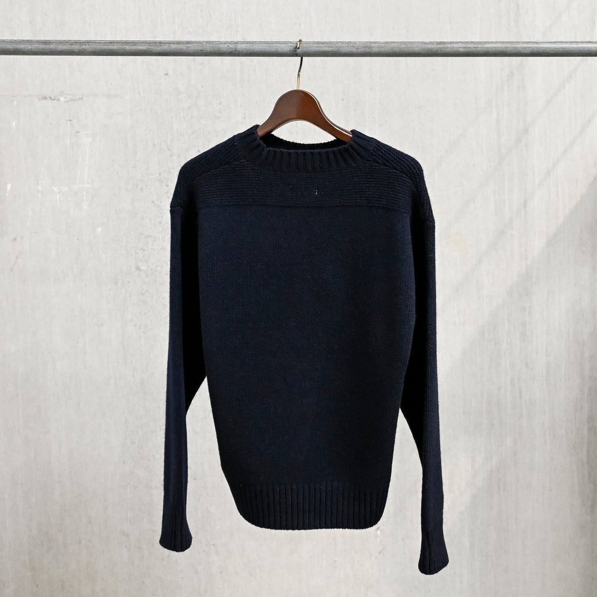 The Corona Utility KN001 Navy Crew Shetland Wool Navy