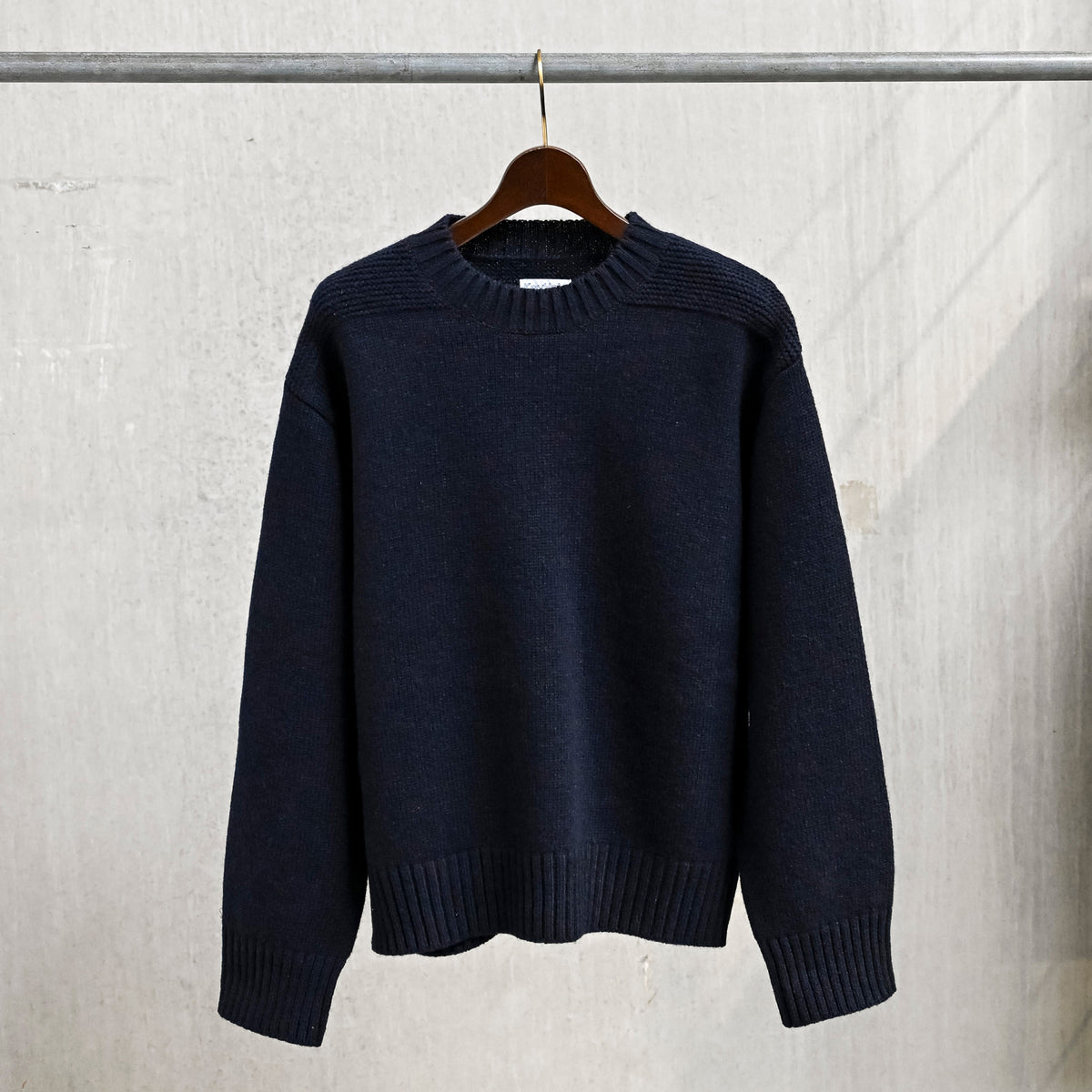The Corona Utility KN001 Navy Crew Shetland Wool Navy