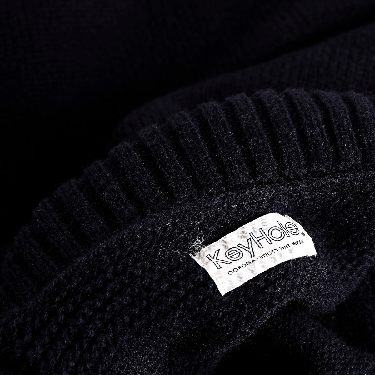 The Corona Utility KN001 Navy Crew Shetland Wool Navy