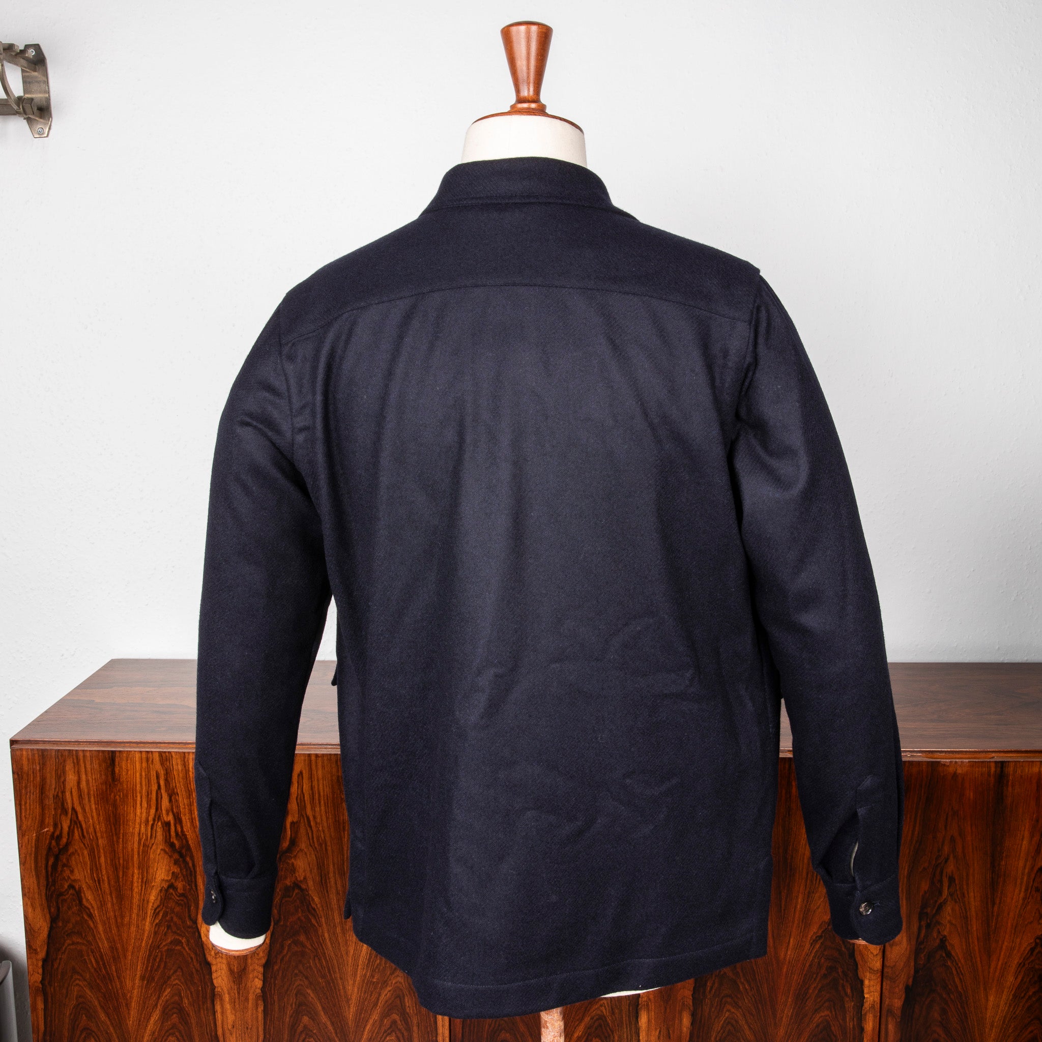 De Petrillo Shirt Jacket Wool and Cashmere Blu Scuro