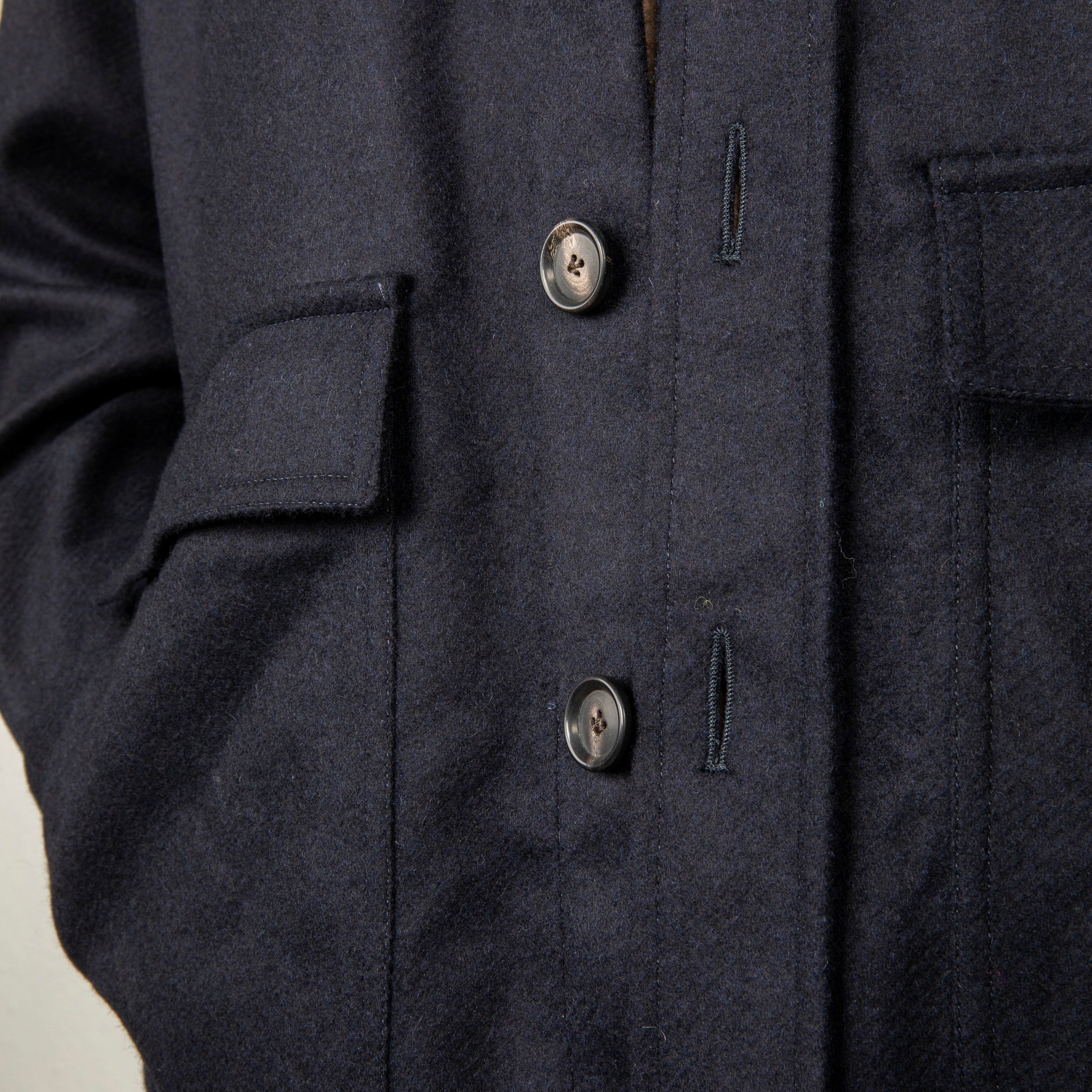 De Petrillo Shirt Jacket Wool and Cashmere Blu Scuro – Frans Boone