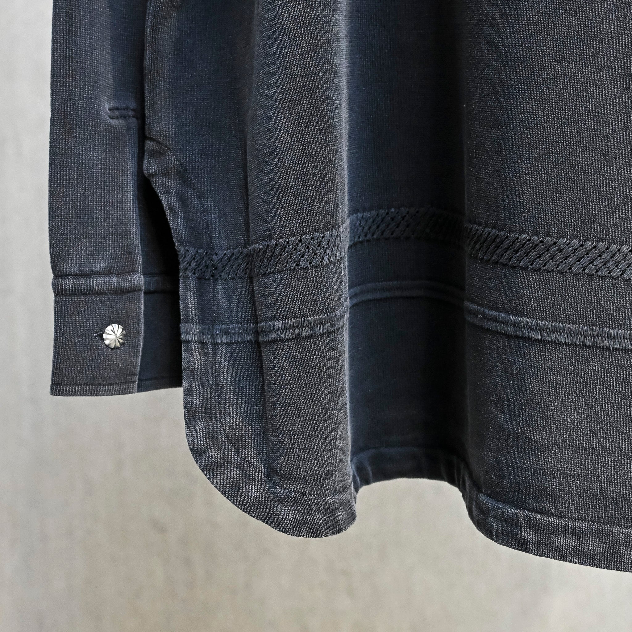 Olde H &amp; Daughter Cotton Distressed Shirt Jacket Overcast