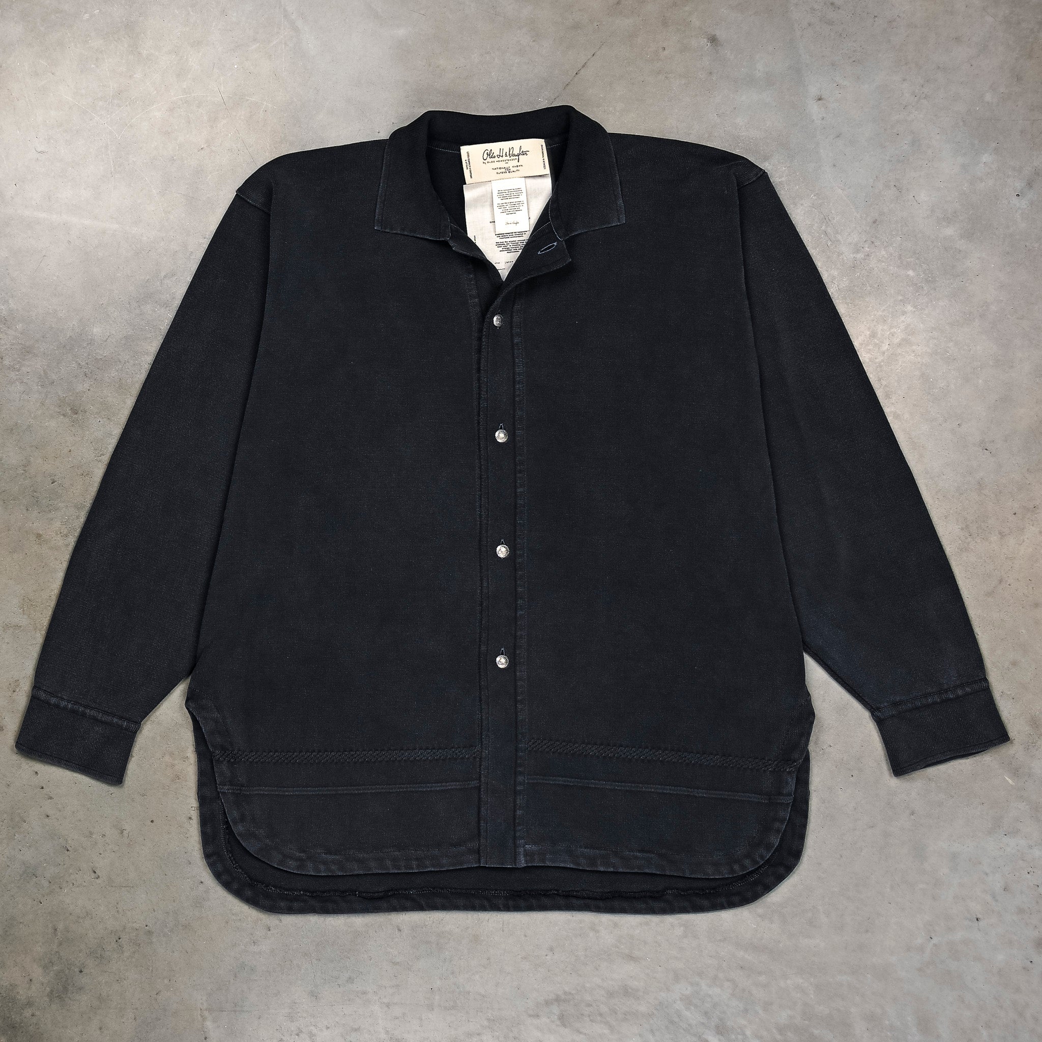 Olde H &amp; Daughter Cotton Distressed Shirt Jacket Overcast