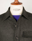 De Petrillo Shirt Jacket Wool and Cashmere Verde Scuro