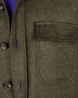 De Petrillo Shirt Jacket Wool and Cashmere Verde Scuro