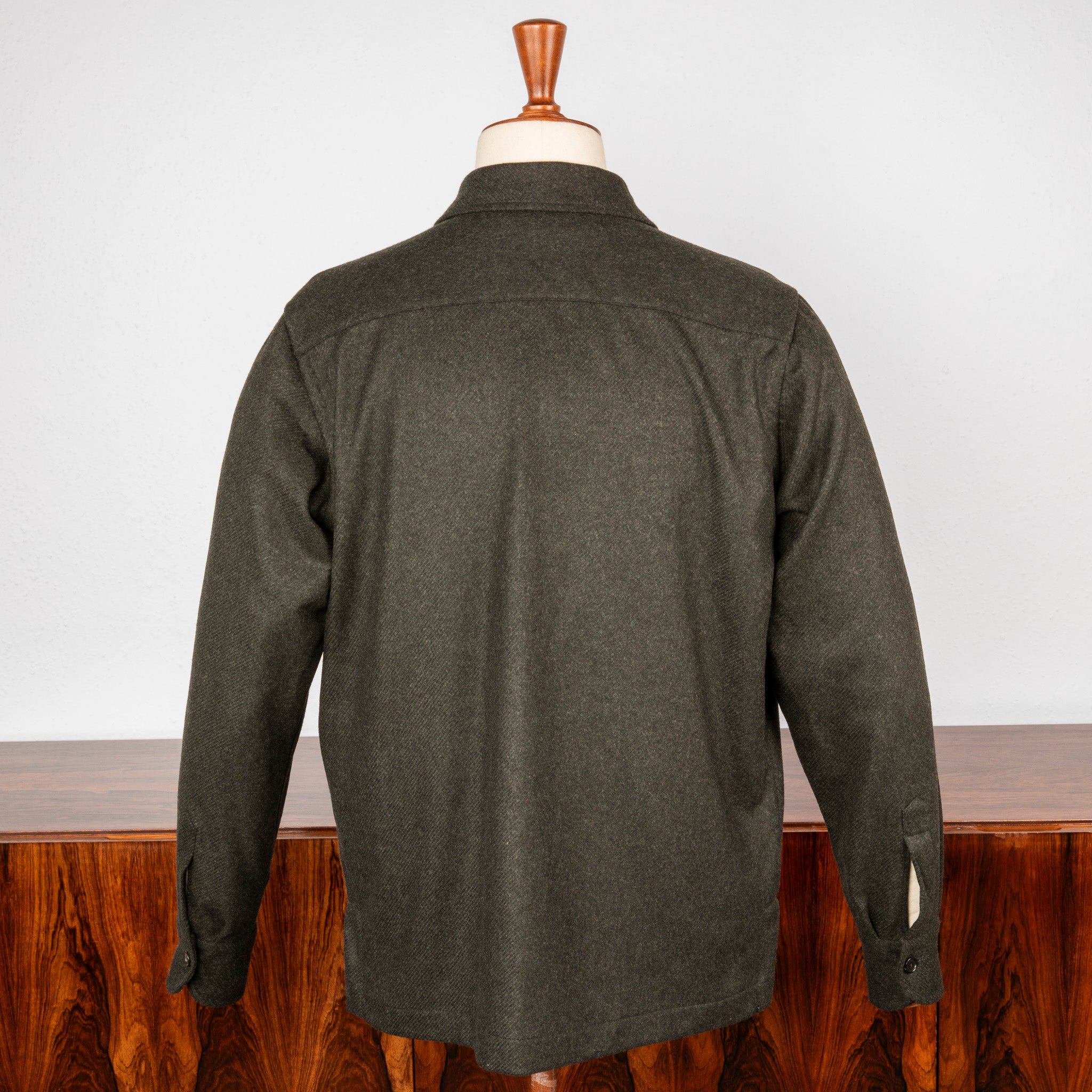 De Petrillo Shirt Jacket Wool and Cashmere Verde Scuro