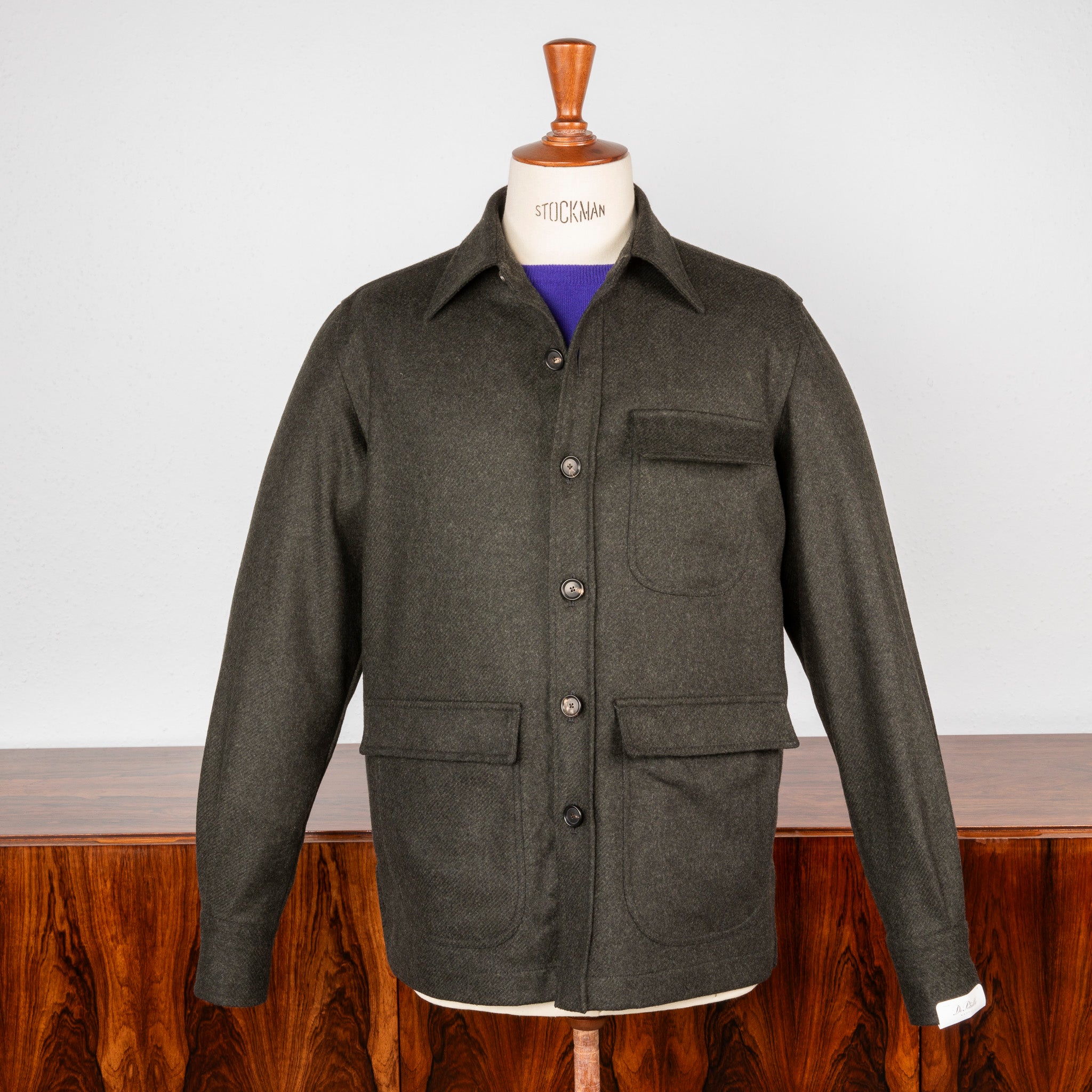 De Petrillo Shirt Jacket Wool and Cashmere Verde Scuro – Frans