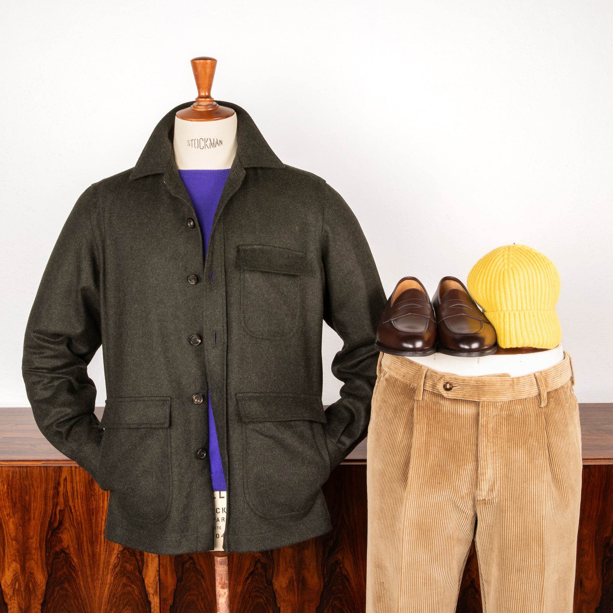 De Petrillo Shirt Jacket Wool and Cashmere Verde Scuro – Frans