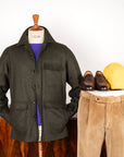De Petrillo Shirt Jacket Wool and Cashmere Verde Scuro