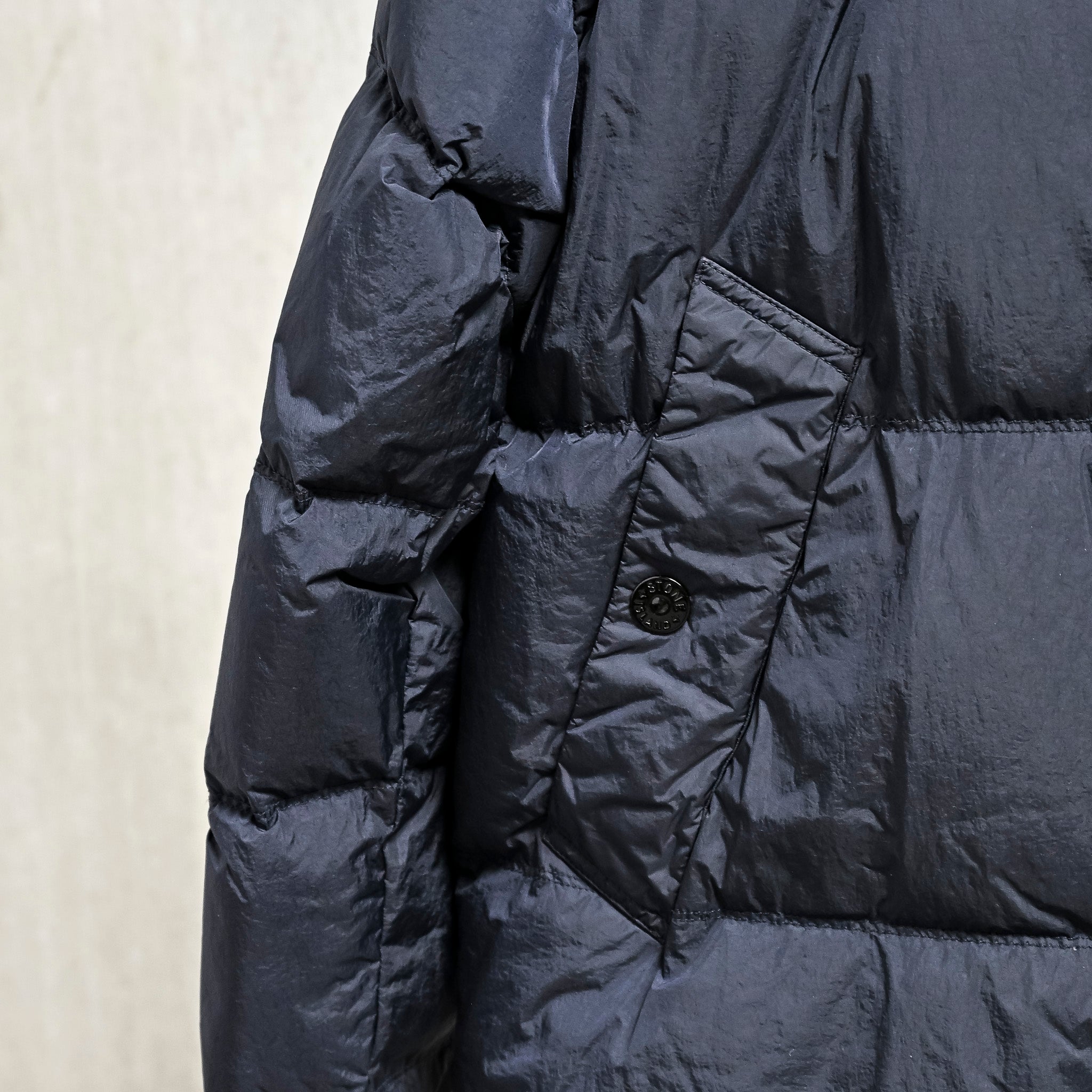 Stone Island Crinkle Reps NY Down Jacket Navy Blue