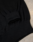 Olde H & Daughter Silk Plain Stitch Crew Neck Sweater Black