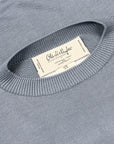 Olde H & Daughter Silk Plain Stitch Crew Neck Sweater Blue Stone