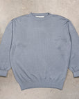 Olde H & Daughter Silk Plain Stitch Crew Neck Sweater Blue Stone