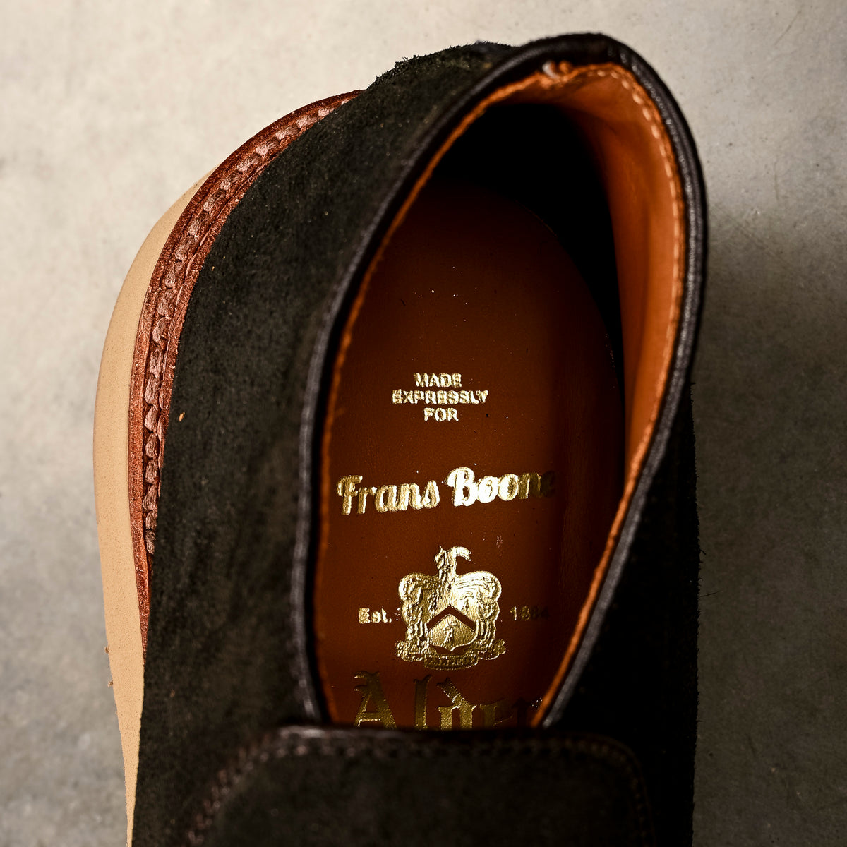 Alden x Frans Boone Slip-on Chukka Reversed Chamois Earth on Goodyear
