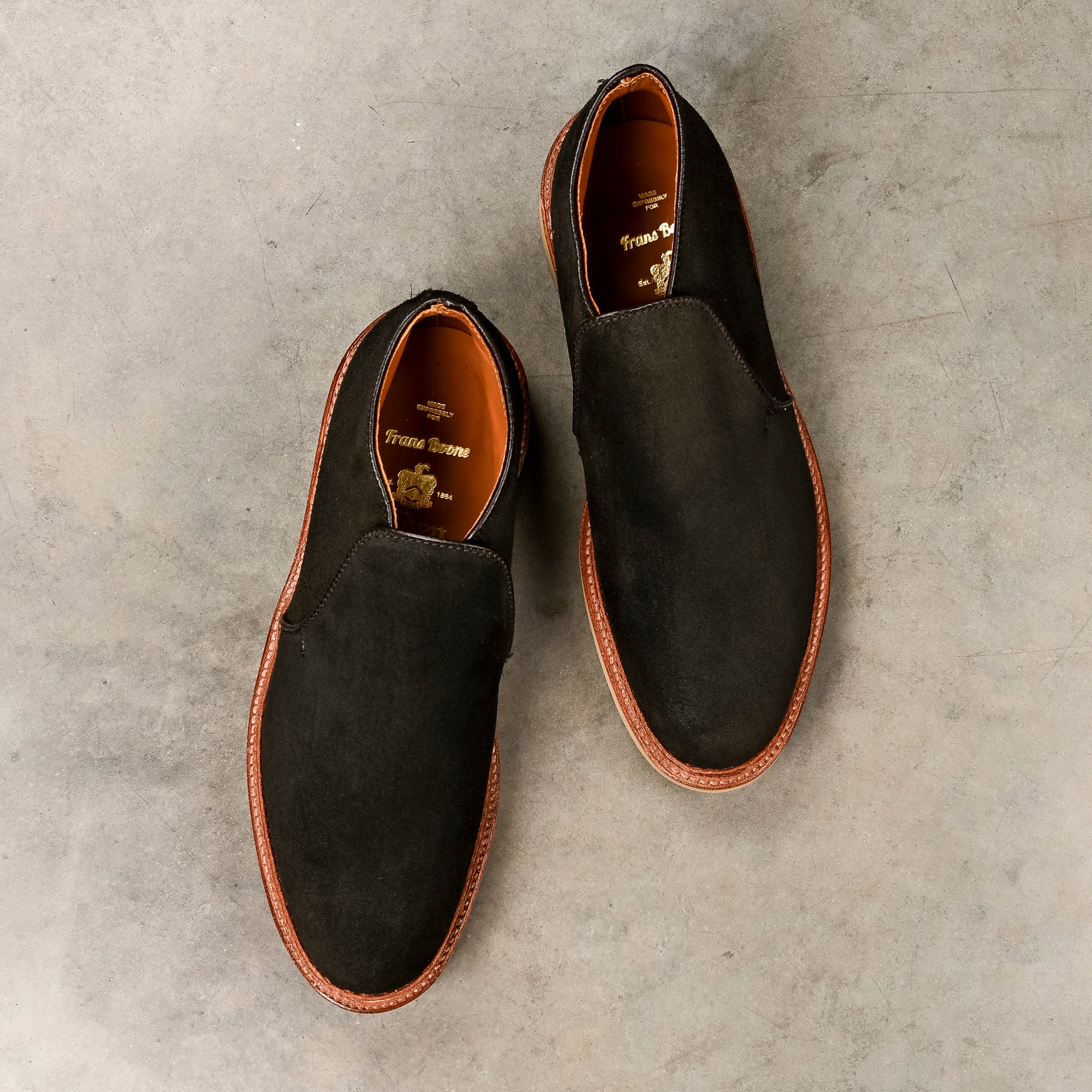 Alden x Frans Boone Slip-on Chukka Reversed Chamois Earth on Goodyear