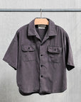 Remi Relief Wide Military Shirt S/S Charcoal