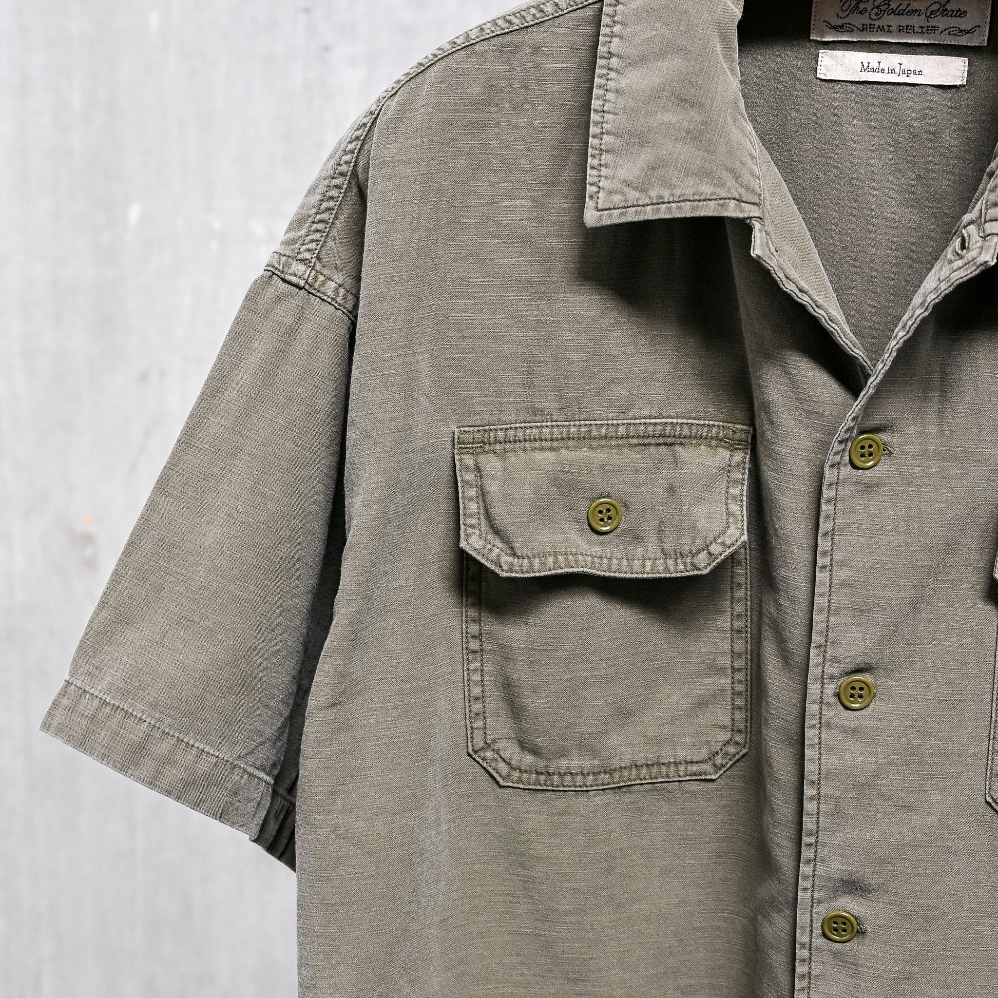 Remi Relief Wide Military Shirt S/S Khaki – Frans Boone Store