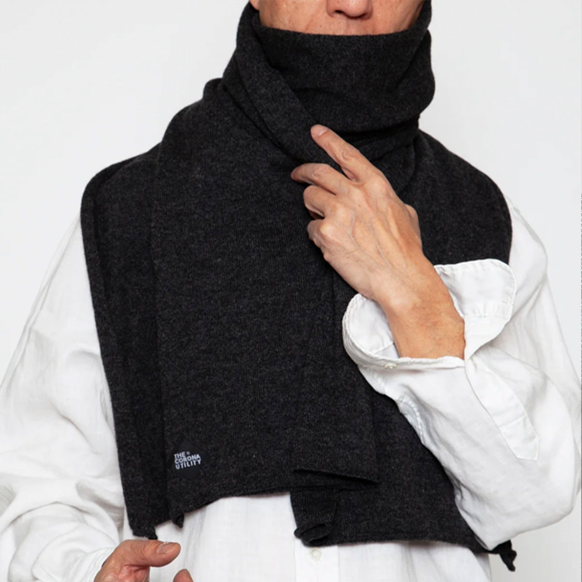 The Corona Utility CA017 Cashmere Stole Top Charcoal