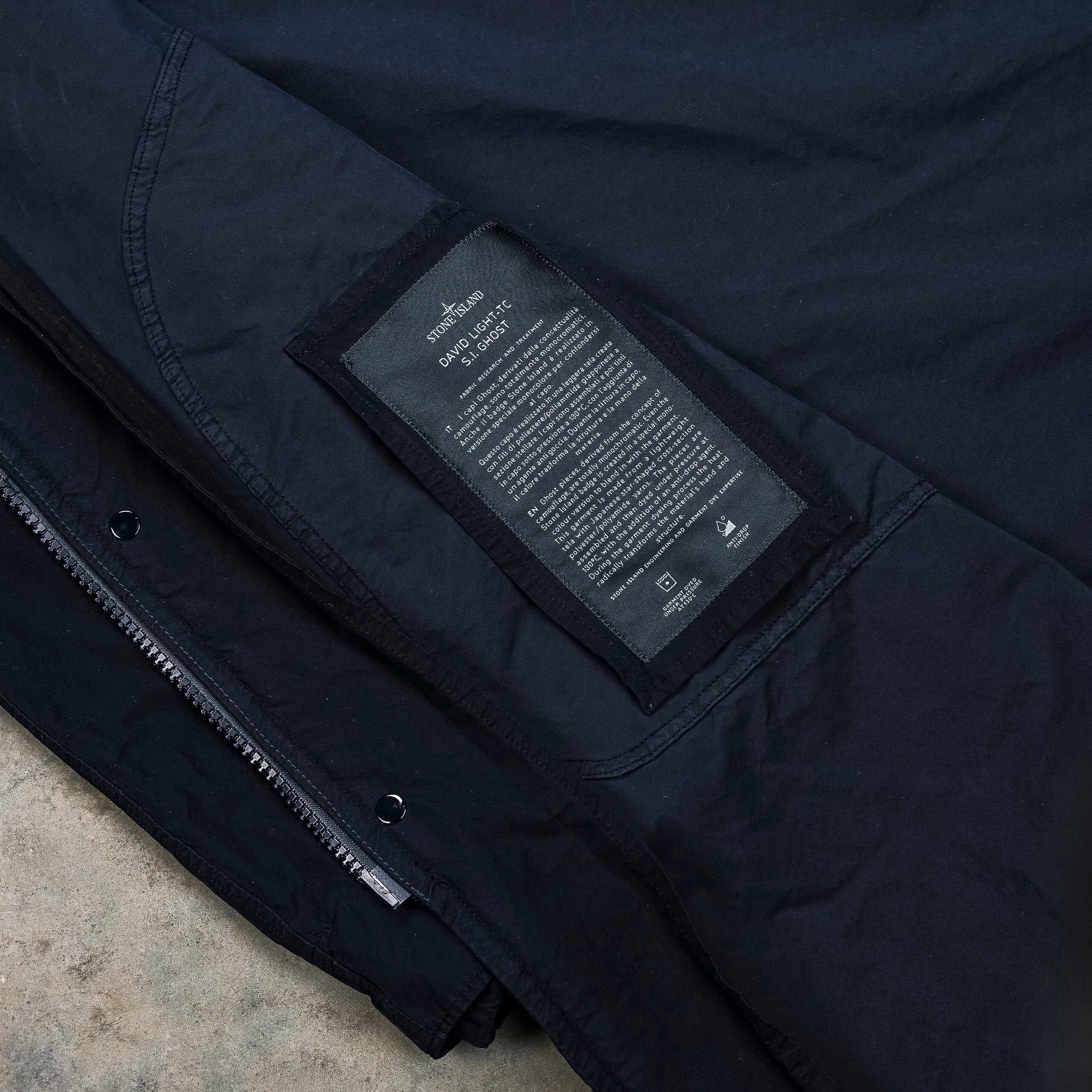 Stone Island Ghost David Light TC Car Coat Navy
