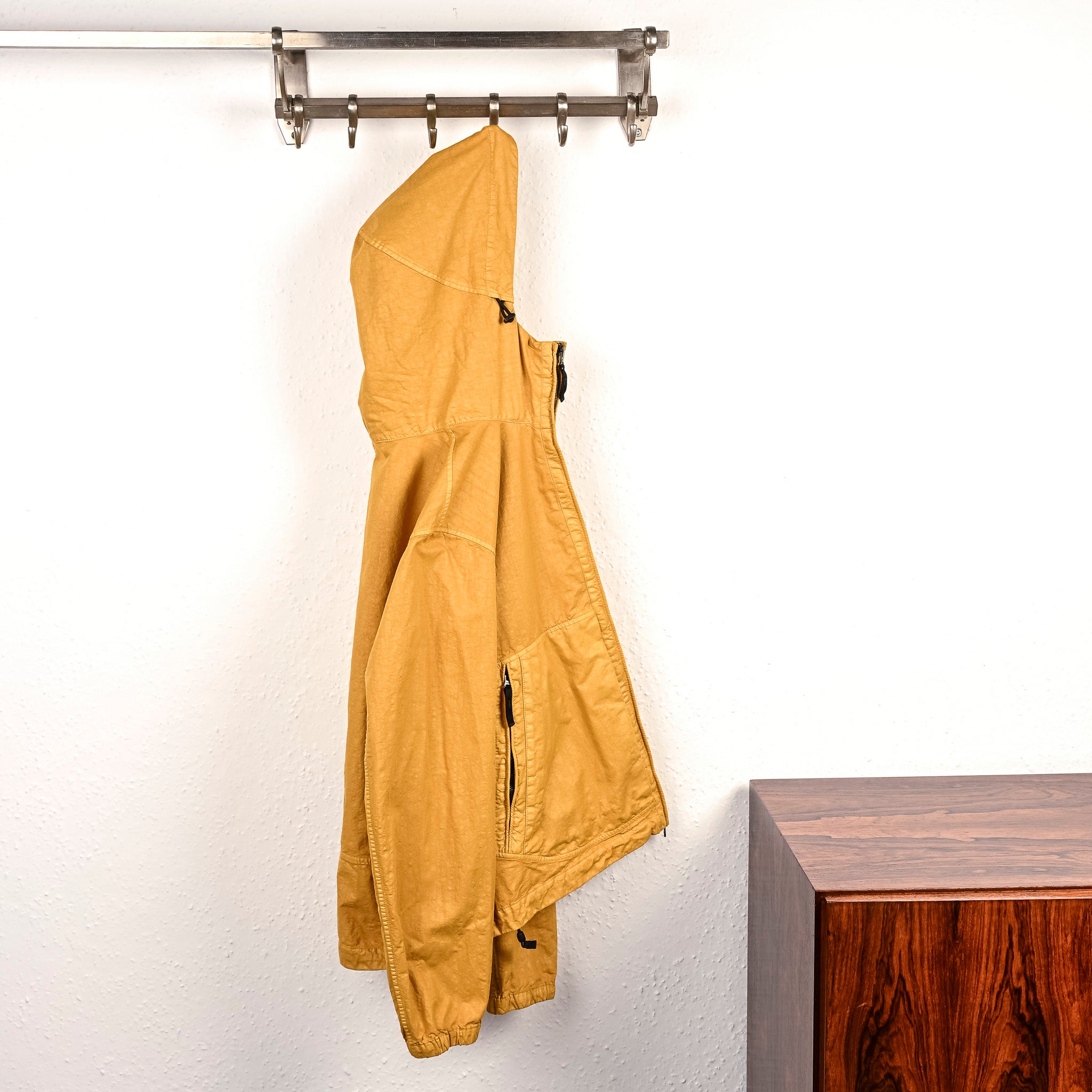 Stone Island Organic-Look Nylon Panama-TC Hooded Jacket Mustard