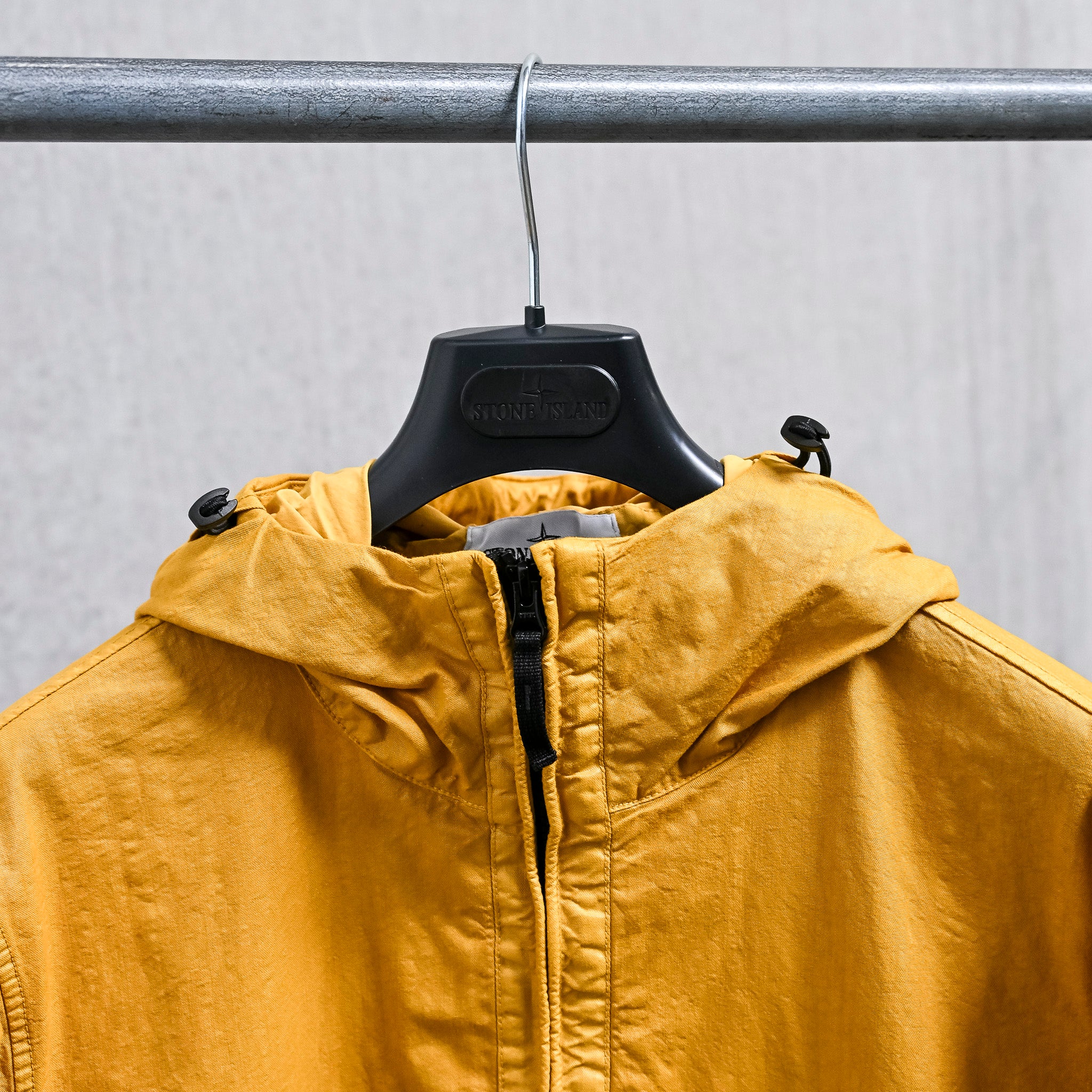 Stone Island Organic-Look Nylon Panama-TC Hooded Jacket Mustard